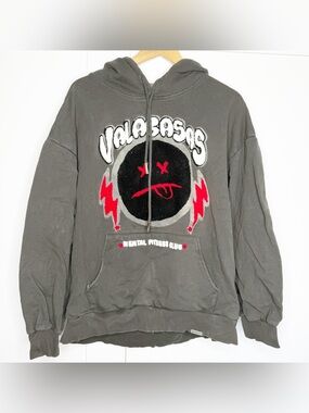 Valabasas Mental Fitness Club pullover hoodie XL gray streetwear urban skater